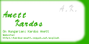 anett kardos business card